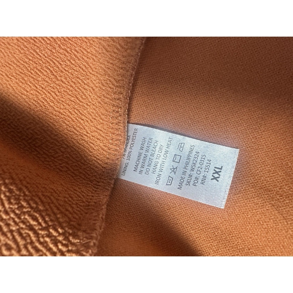 Lock N Love Women's Rust Blazer Jacket Ruched Sleeves Open Front Long Sleeve XXL - Picture 9 of 9
